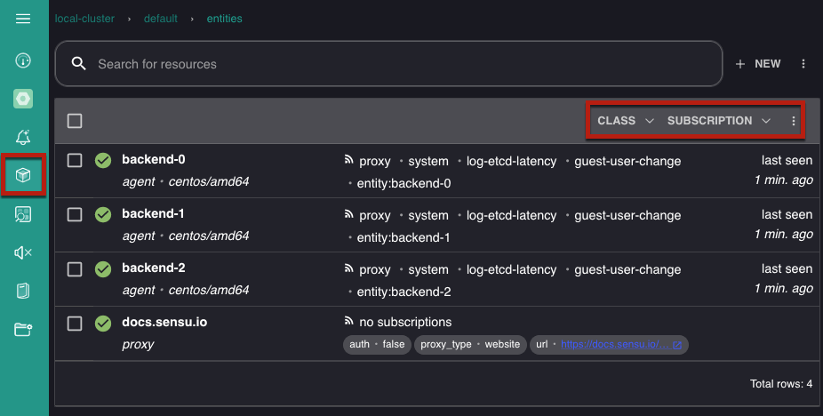 Filter and sort entities