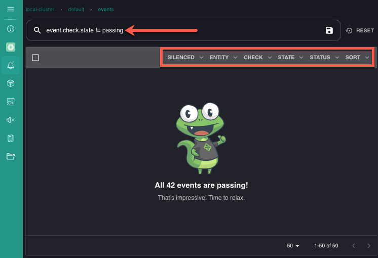 Filter and sort events